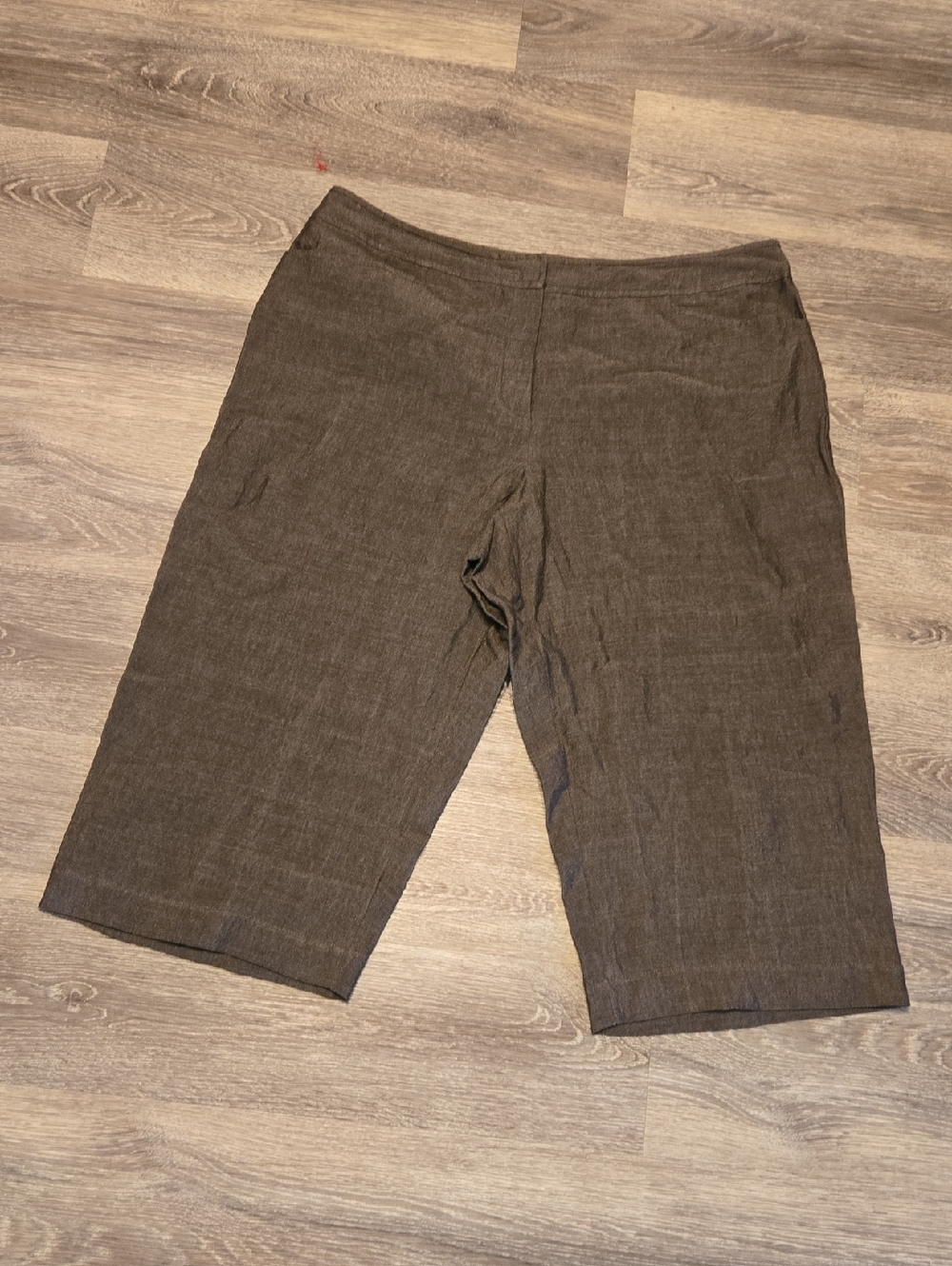 Eileen Fisher Linen Blend Wide Leg Capris Sz L
